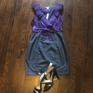 Purple and grey pleated top dress